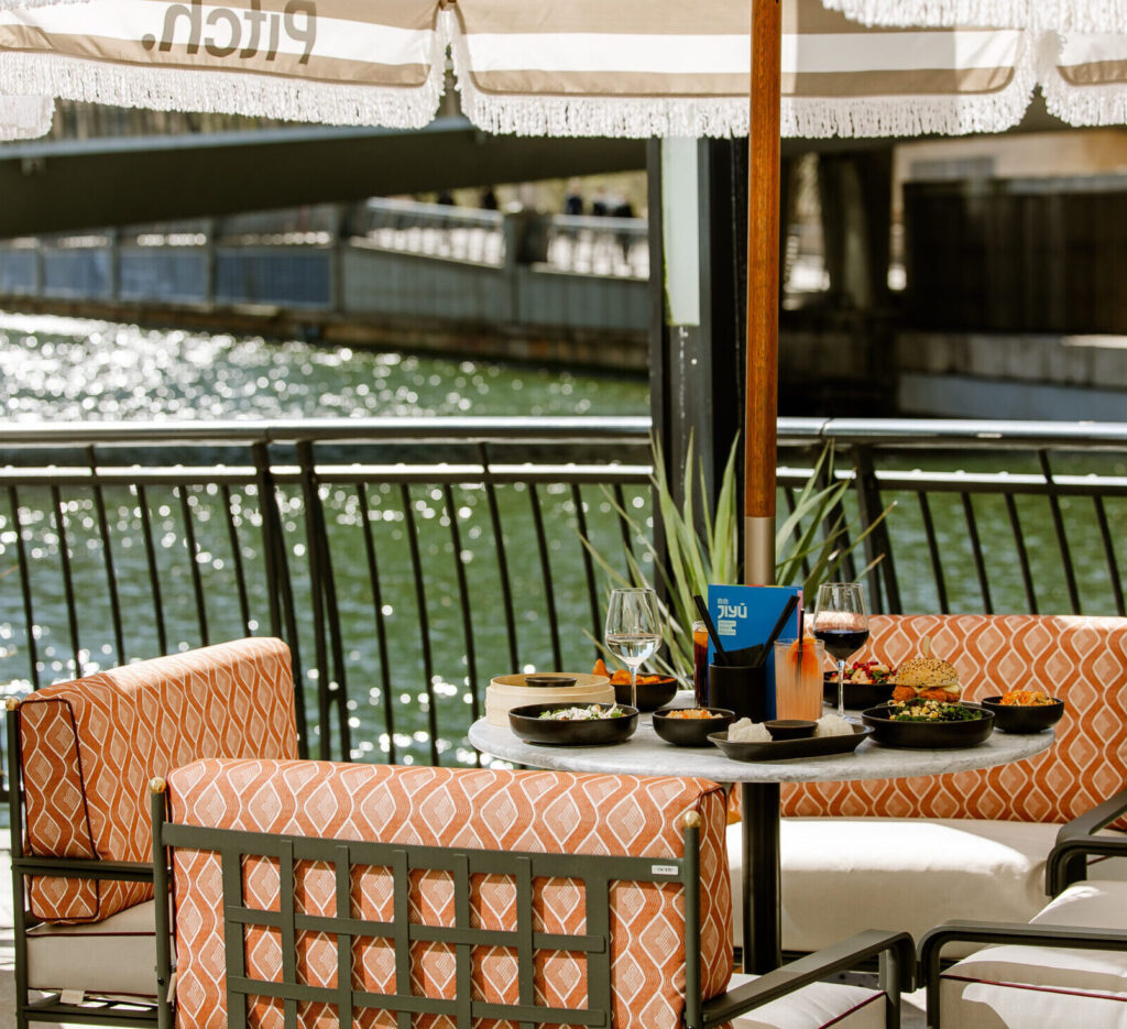 Dine on our outdoor terrace in Canary Wharf